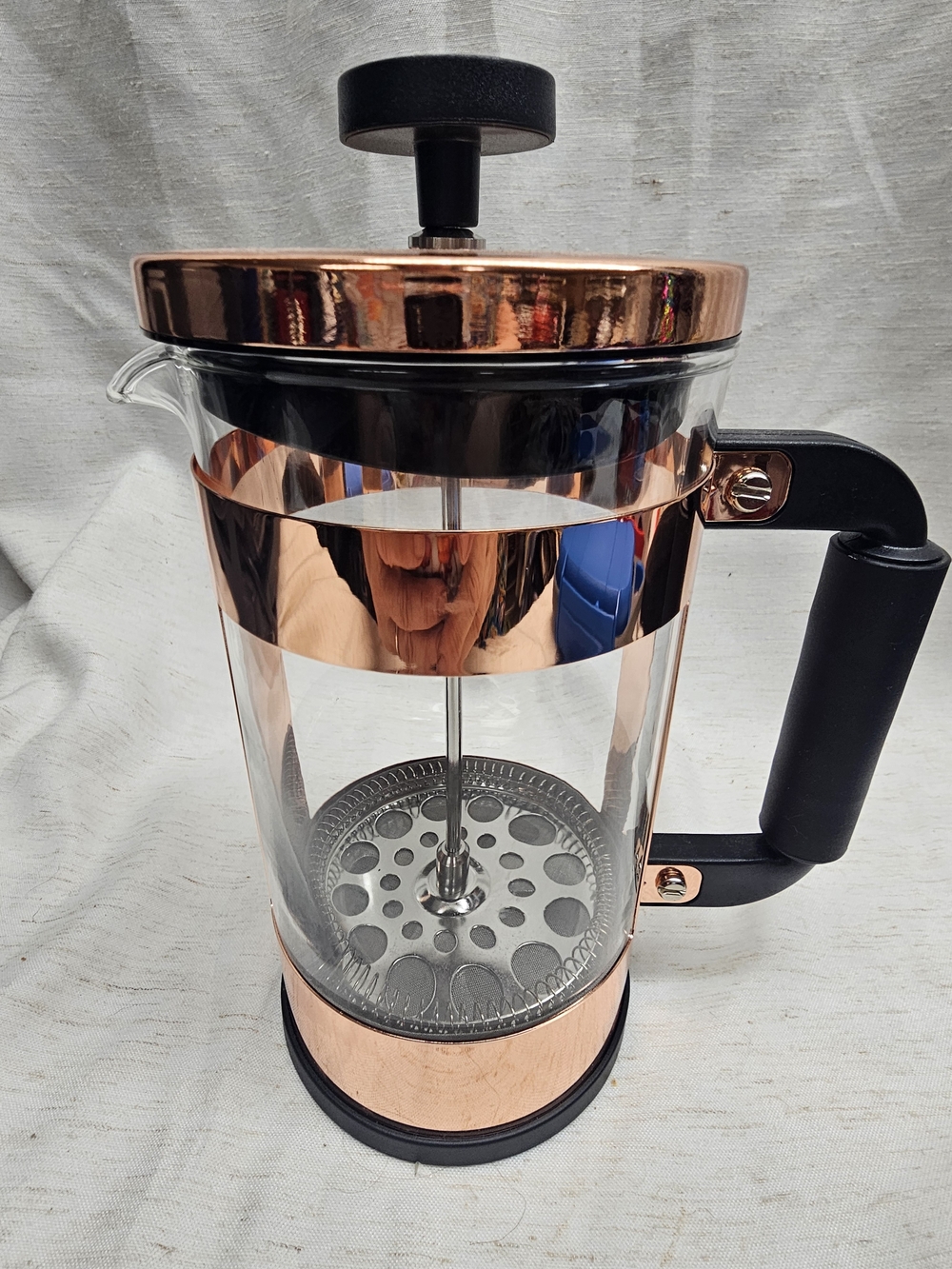 Rose Gold Copper French Press Coffee Tea Maker Glass 34 oz